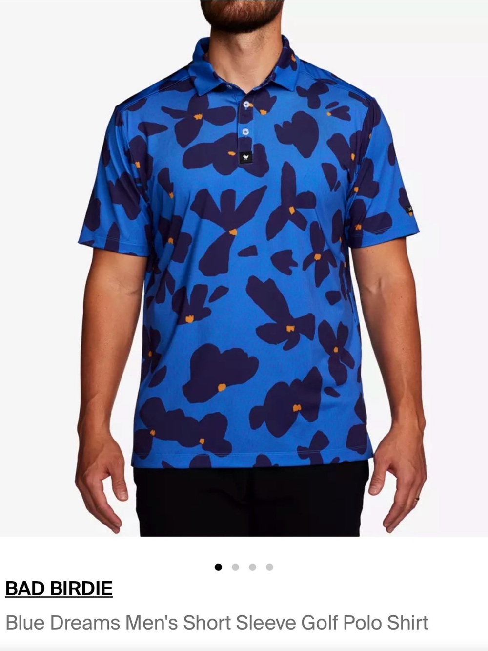 Bad Birdie Men’s Blue Dreams Polo Shirt